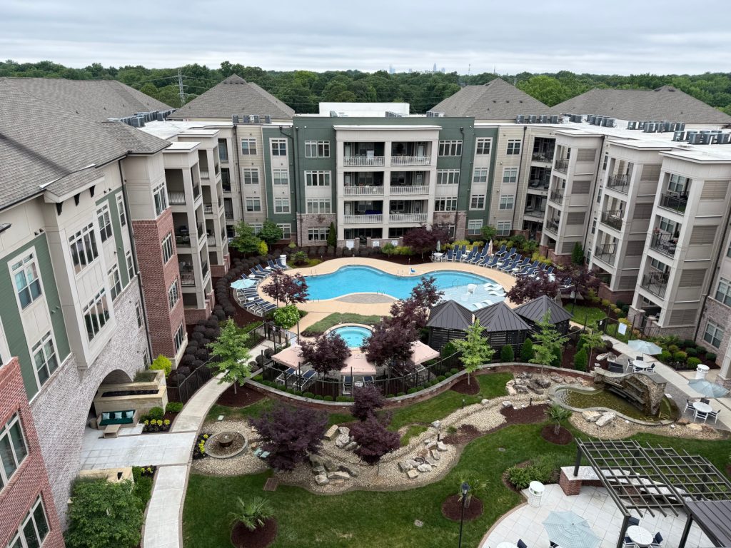 Apartment gutter cleaning company servicing multi-unit apartment complex in Charlotte NC